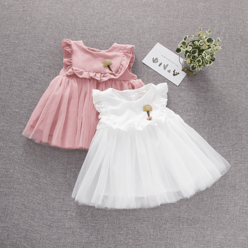Wholesale Stylish Cotton Princess Dress For Baby Girls Korean Summer Outfit