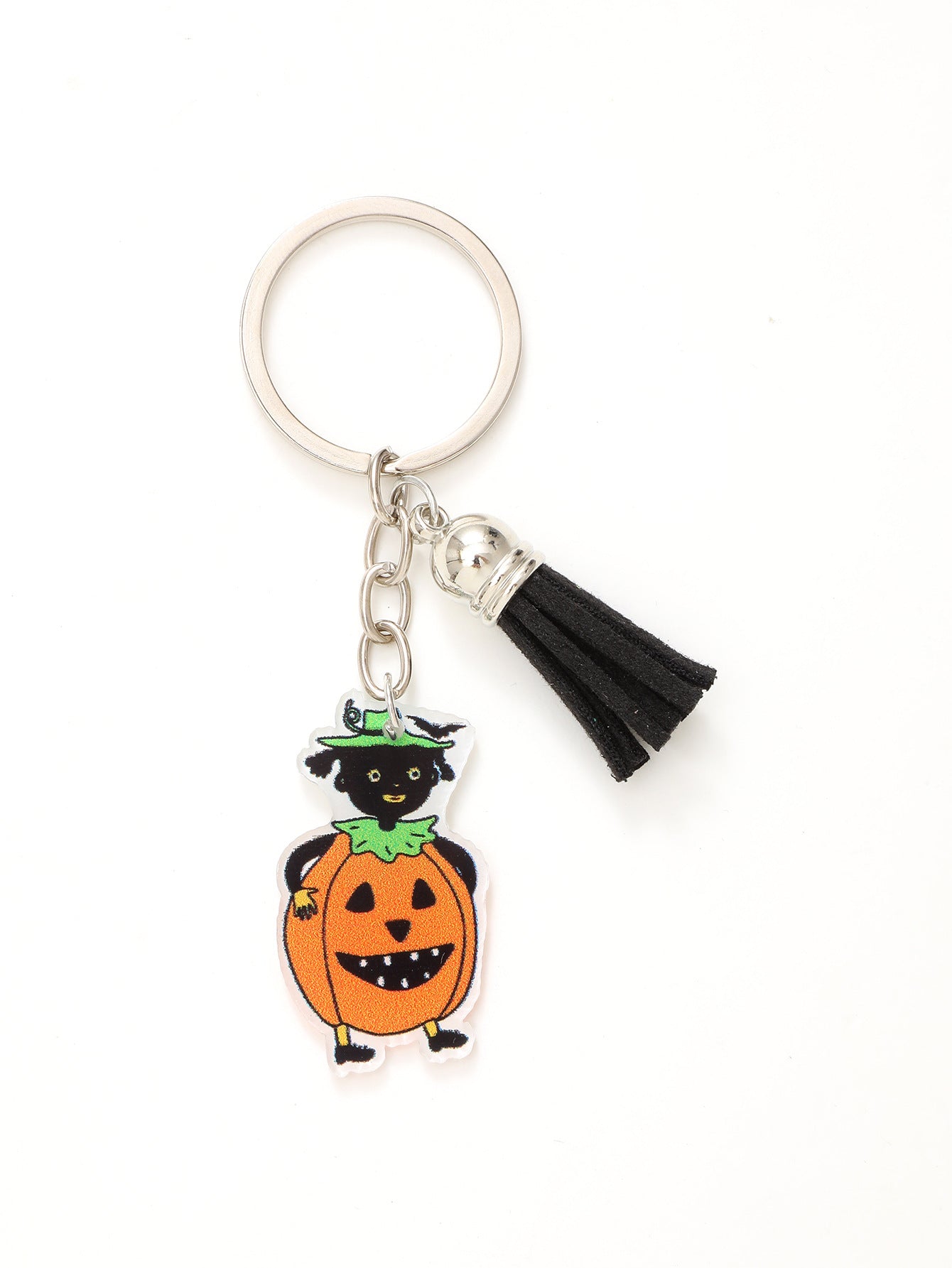 Wholesale Halloween Funny Acrylic Bat Pumpkin Head Witch Tassel Keychain