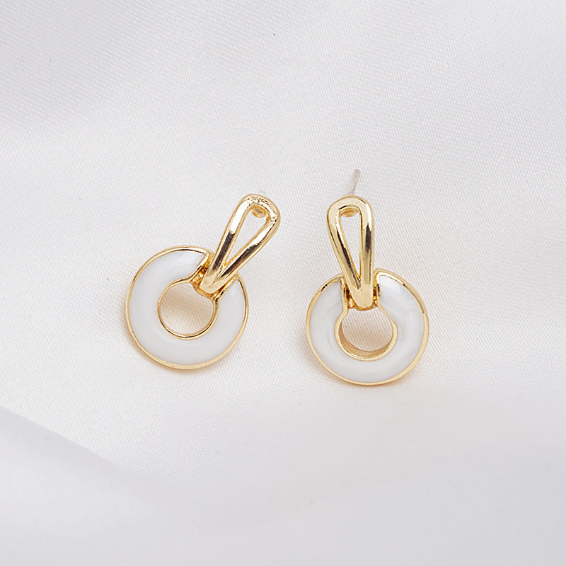 Wholesale ins personality retro French flower heart earrings