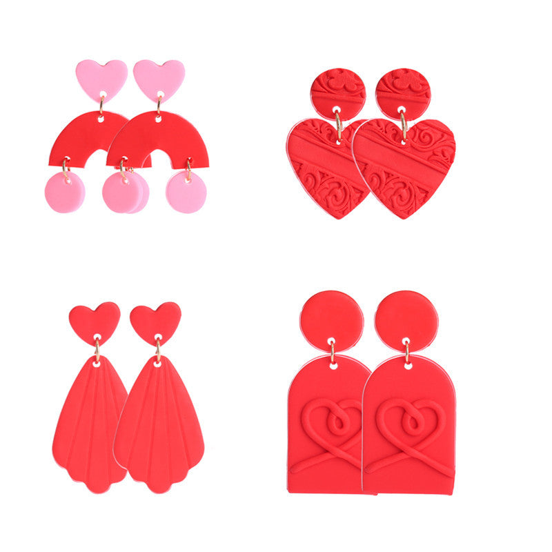 Wholesale Valentine's Day Love Soft Ceramic Earrings