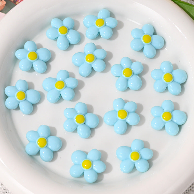 Wholesale 5pcs/pack Colorful Small Flowers with Holes Beads