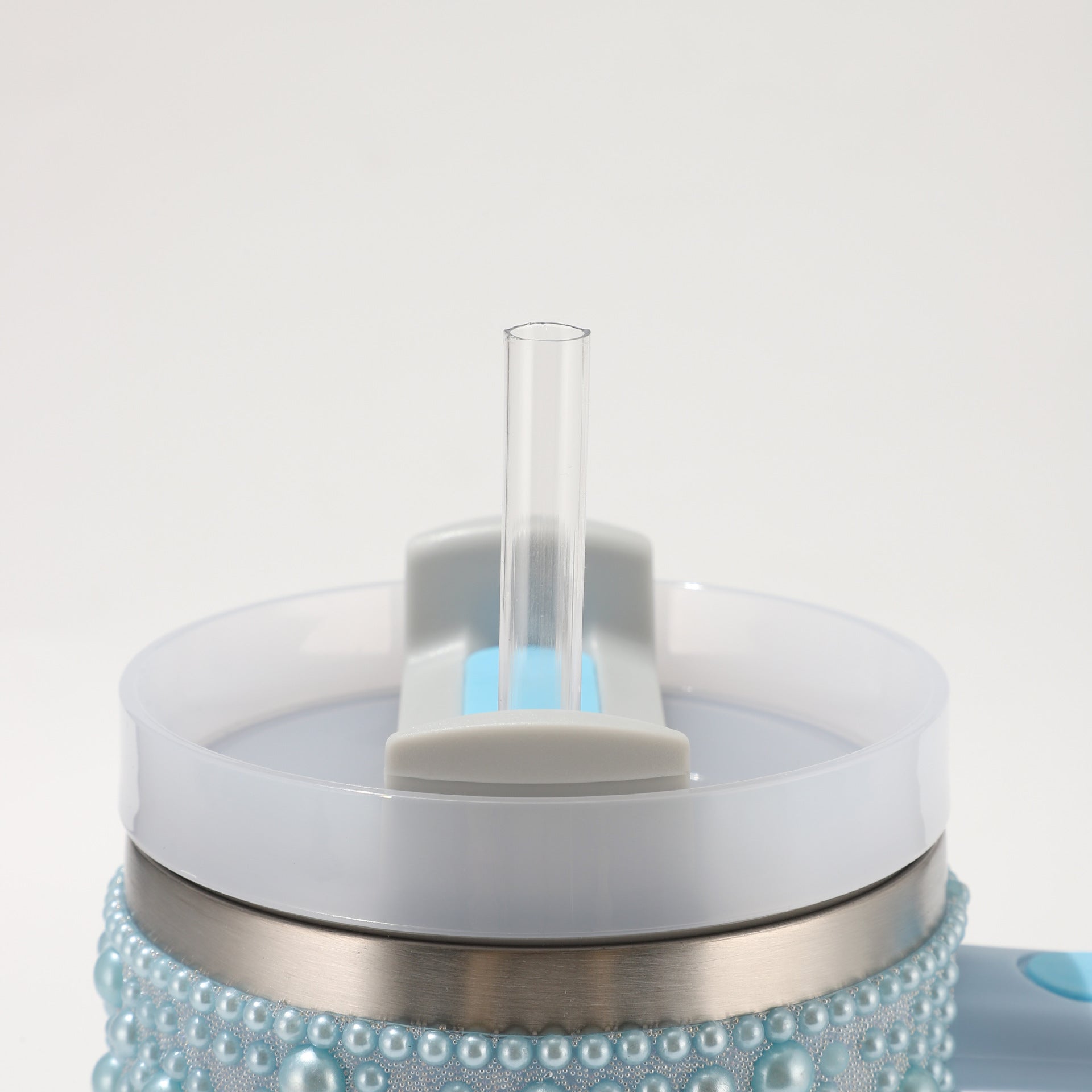 Wholesale Diamond pearl 40oz handle car cup 304 stainless steel cup with straw