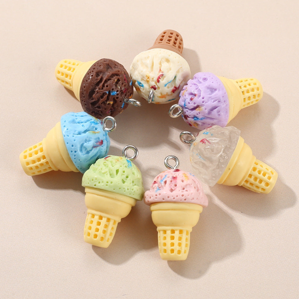 Wholesale 20pcs Ice-cream Silicone Beads