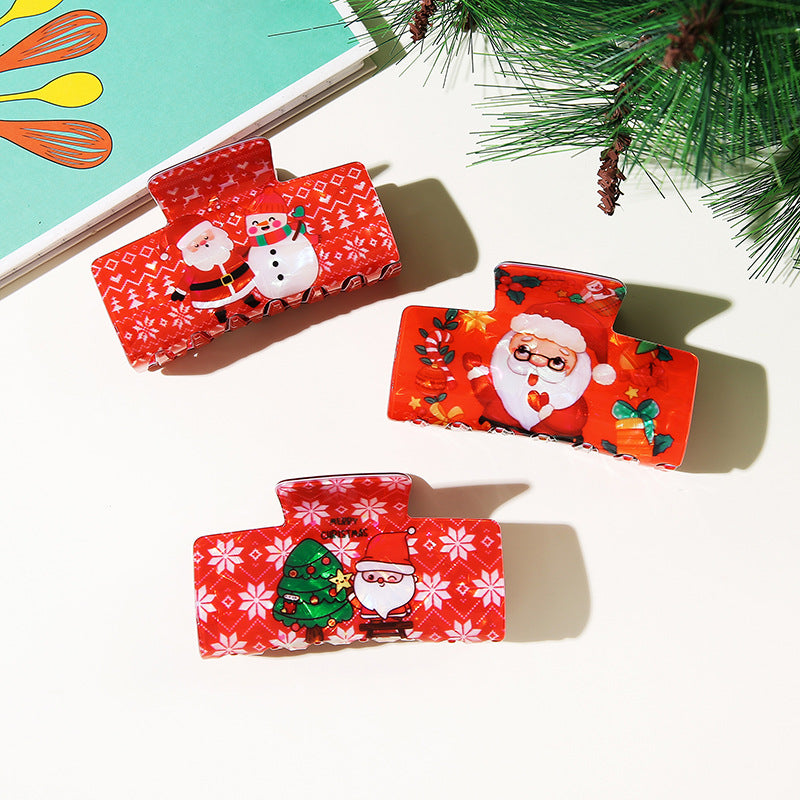 Wholesale Christmas Snowman Hair Claw Clip Snowflake Gingerbread Design Stylish Hair Accessory For Party Gift And Boutique Resale