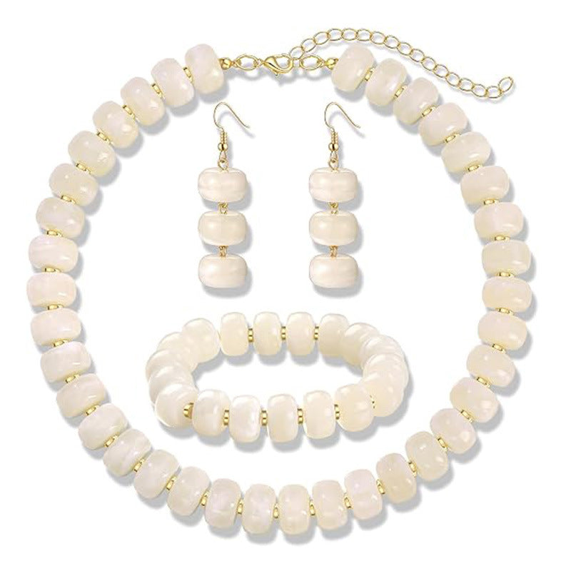 Wholesale Resin Beaded Bohemian Jewelry Set For Women Trendy Beach Vacation Fashion Accessory