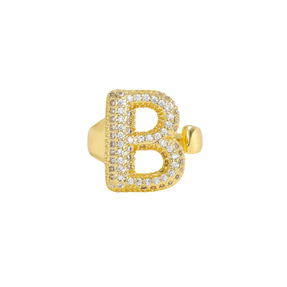 Wholesale  Gold Plated Copper Set with Zircon Open Ring