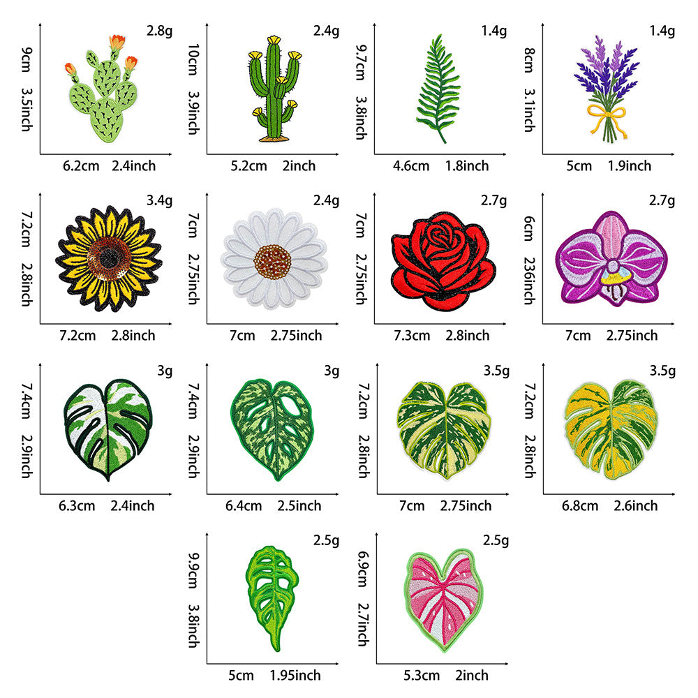 Wholesale Trendy Embroidered Plant Patches With Hot Melt Backing Cactus Sunflower Monstera Design For DIY et Decor And Boutique Craft Supply