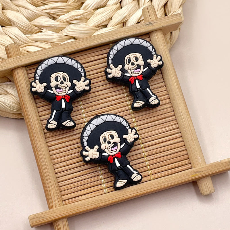 Wholesale 20pcs/pack cartoon skull silicone beads DIY beads