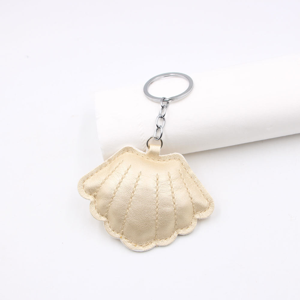 Wholesale Gold Padded Shell Leather Bag Charm Keychain For Car Key Purse Lanyard Fashion Accessory