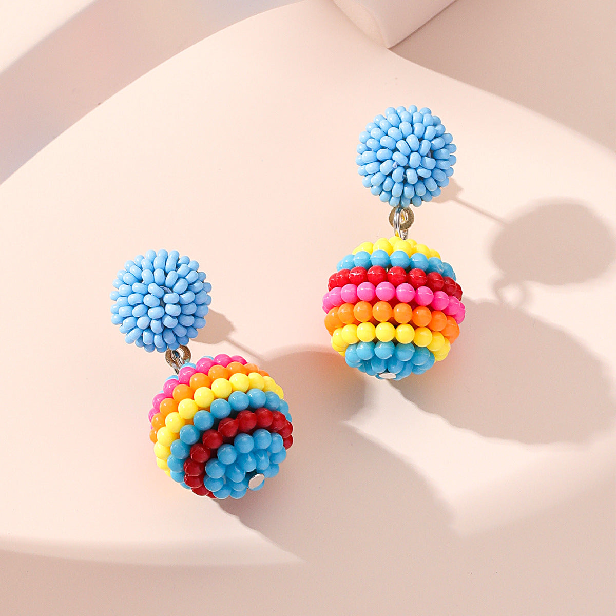 Wholesale of New Ball Small Fresh Colored Resin Earrings
