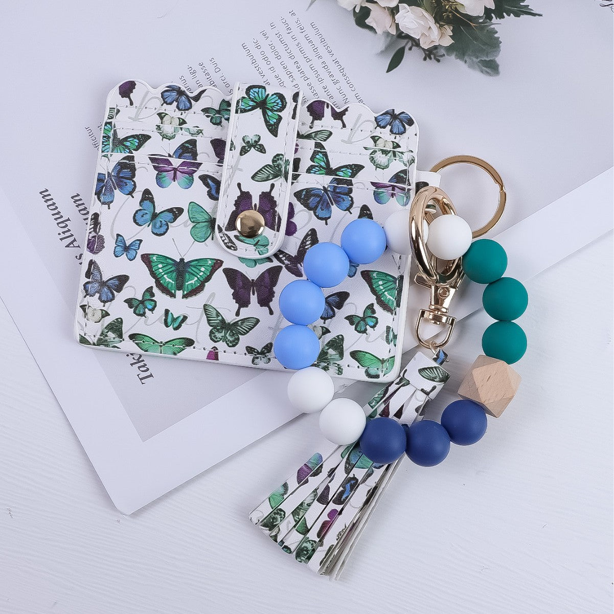 Wholesale Butterfly Print Wallet Keychain