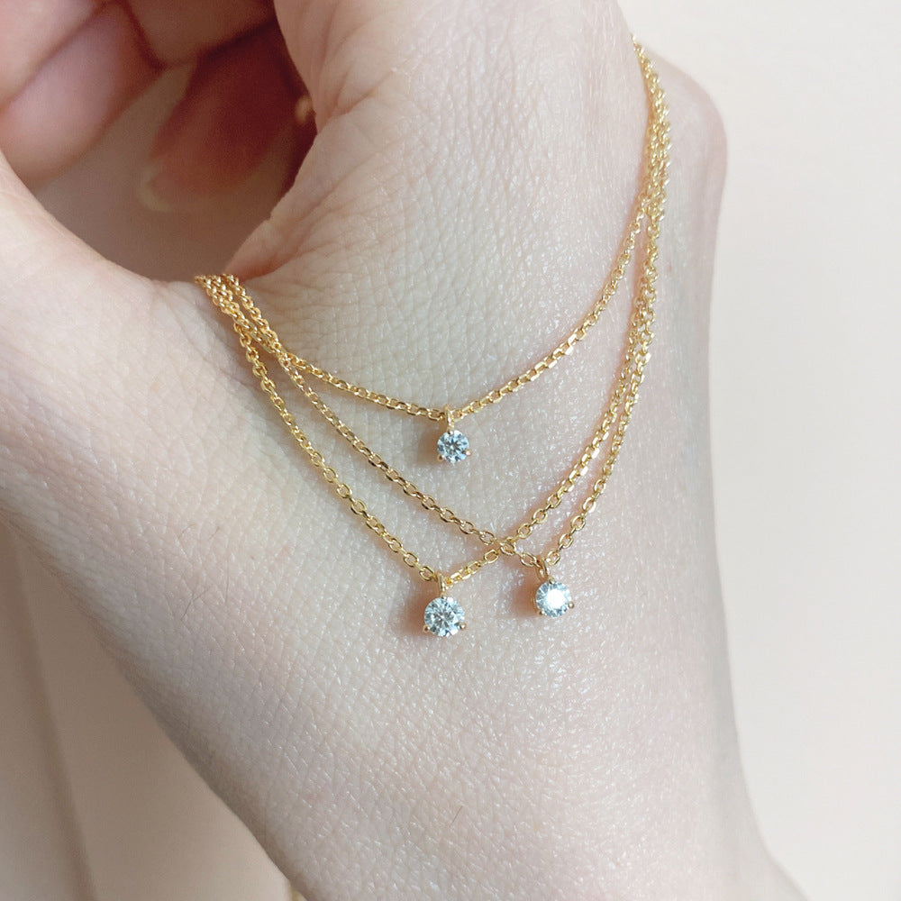 Wholesale 14k gold moissanite diamond clavicle necklace