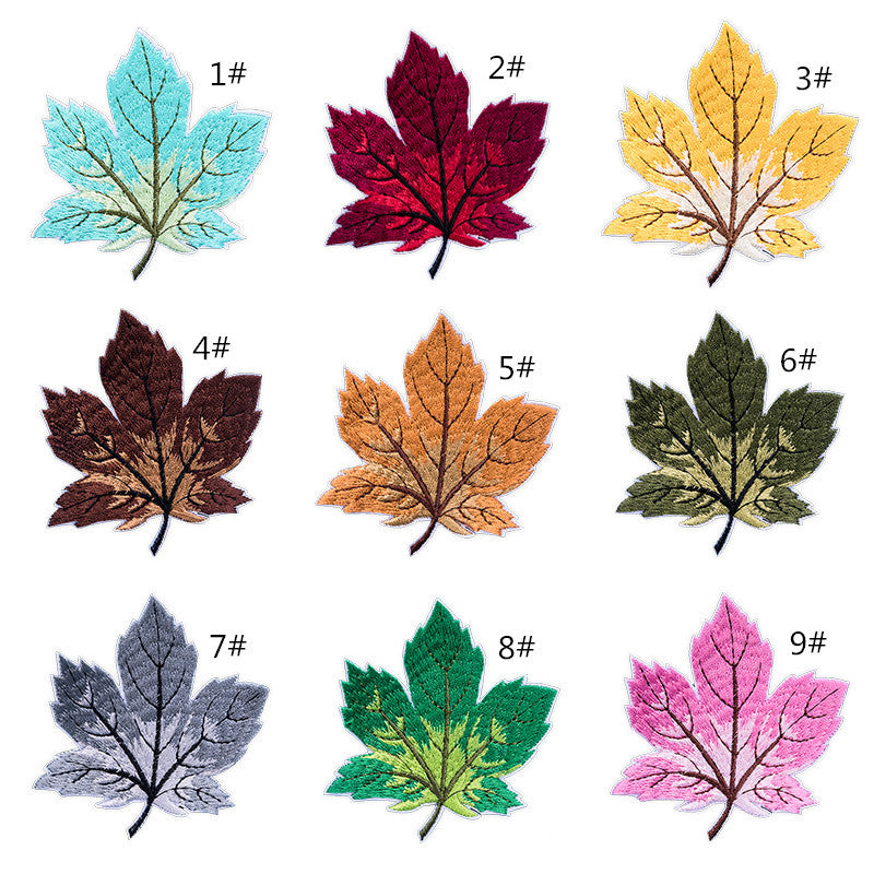 Wholesale Colorful Maple Leaf Series Embroidery DIY Patches