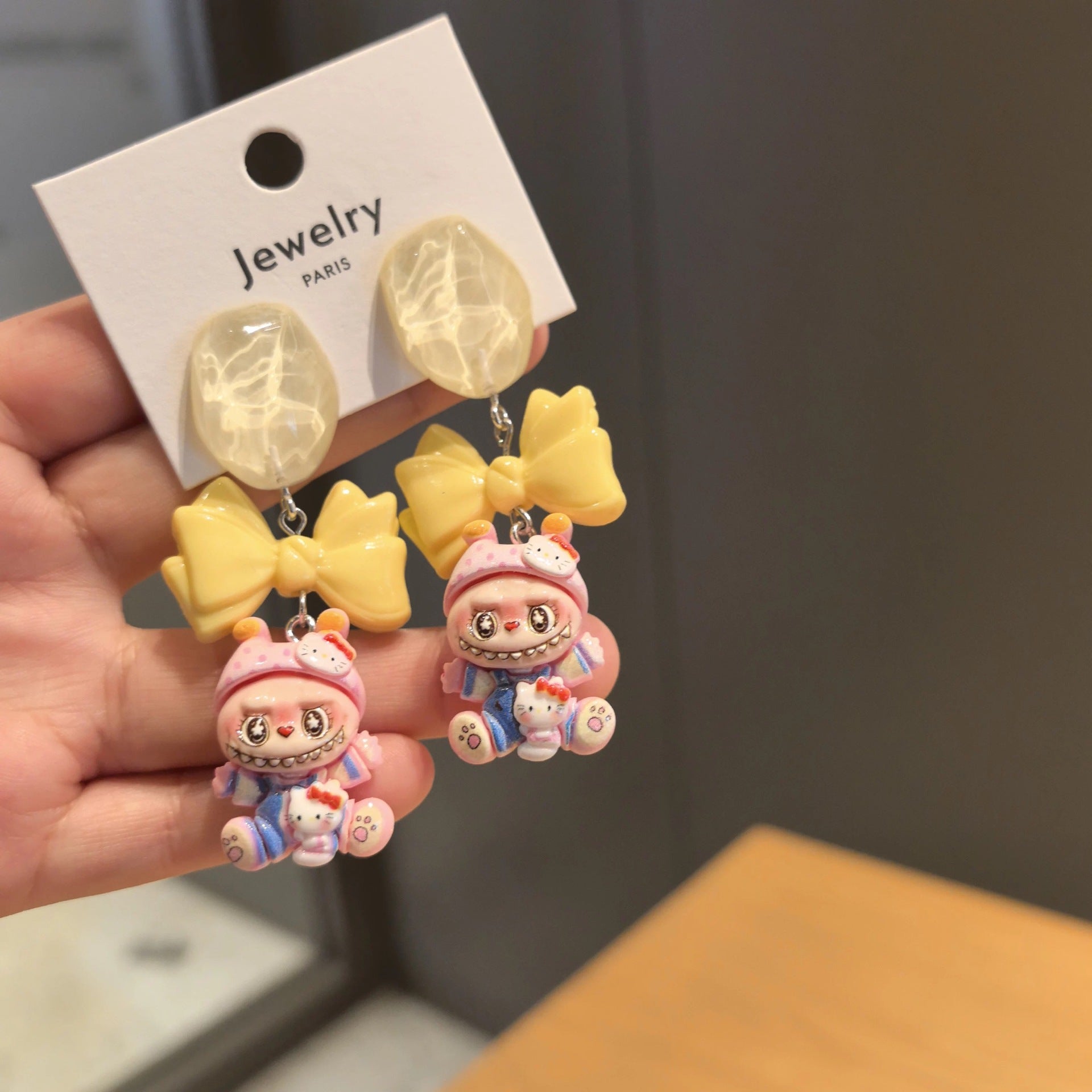 Wholesale  Cartoon Big Mouth Chichila Bubu 925 Silver Needle Earrings