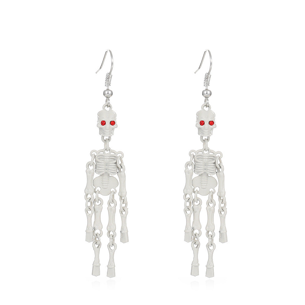 Wholesale Gothic Punk Skull Earrings Hollow Ghost Skeleton Dangle Earrings  Jewelry Accessory Chic Party Gift For Boutique Resale