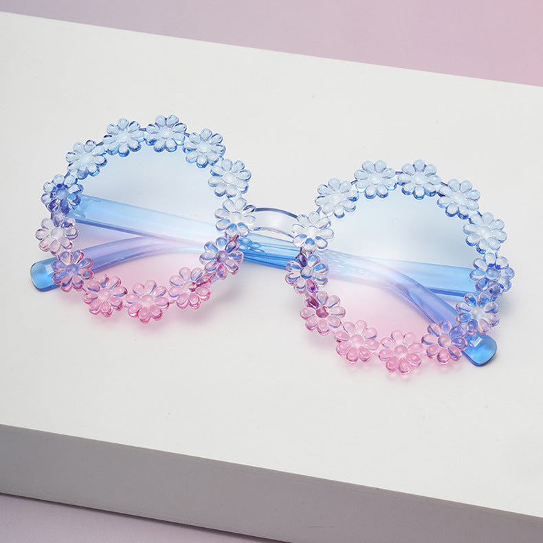 Wholesale daisy children's round petal cute UV protection sunglasses