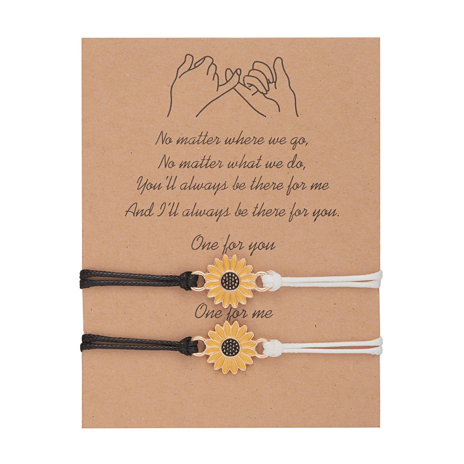 Wholesale  Sun Flower Paper Card Friendship Bracelet