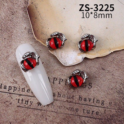 Wholesale Dark Cyberpunk Devil Eye Nail Art Decor In Alloy Metal Trendy Chic Nail Accessory For Everyday And Resale