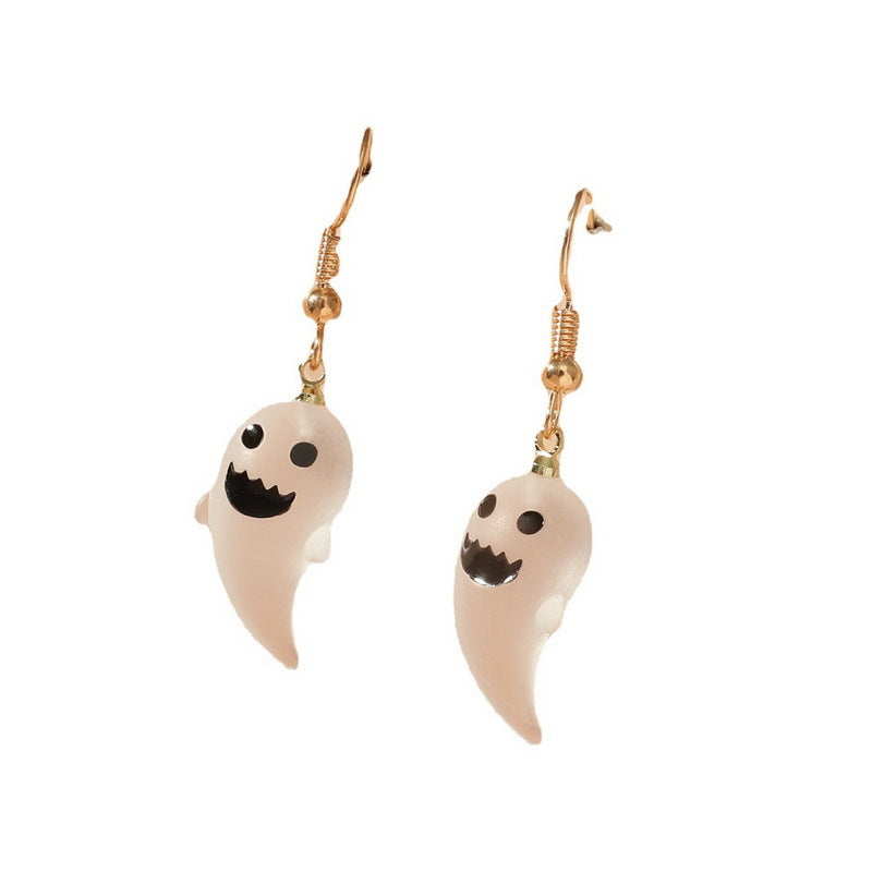 Wholesale Personalized Halloween Resin Ghost Pendant Earrings