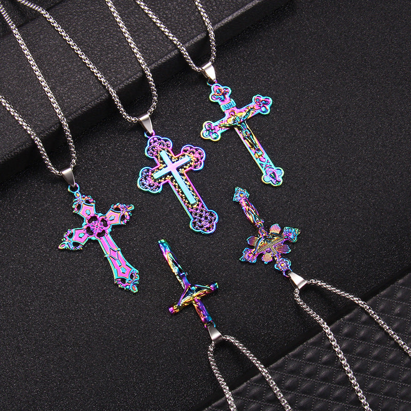 Wholesale Cross Necked Sweaters Stainless Steel Necklace