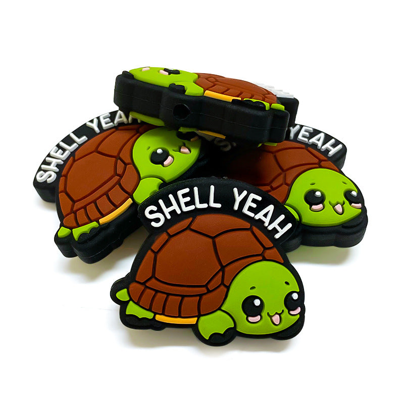 Wholesale 10pcs Small turtle cartoon exquisite small animal shape food grade silicone beads