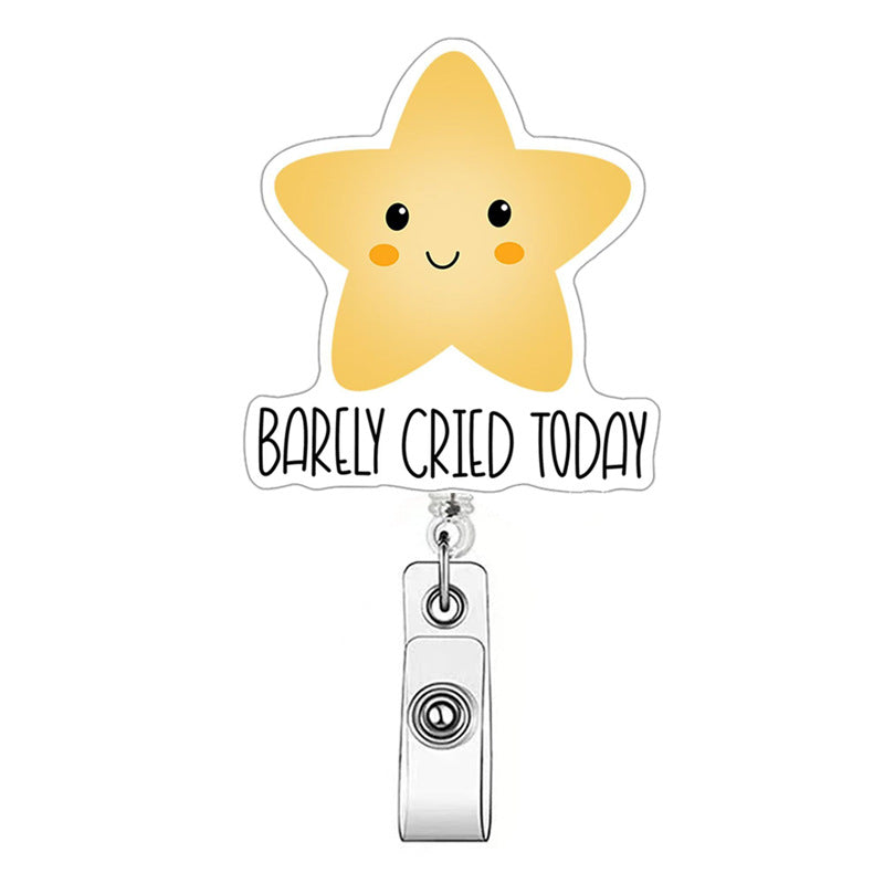 Wholesale Acrylic easy-open buckle medical name tag accessory retractable clip Badge Reels