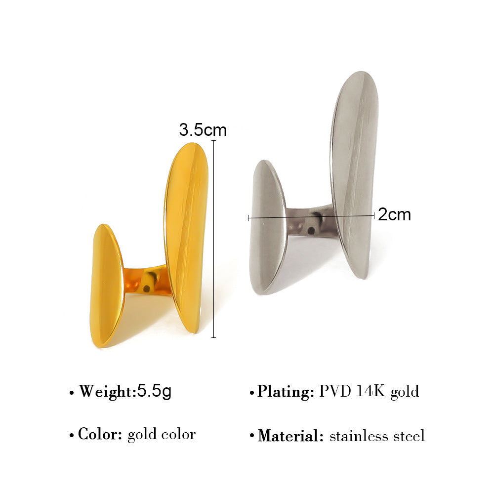 Wholesale Irregular geometric open ring gold-plated titanium steel ring
