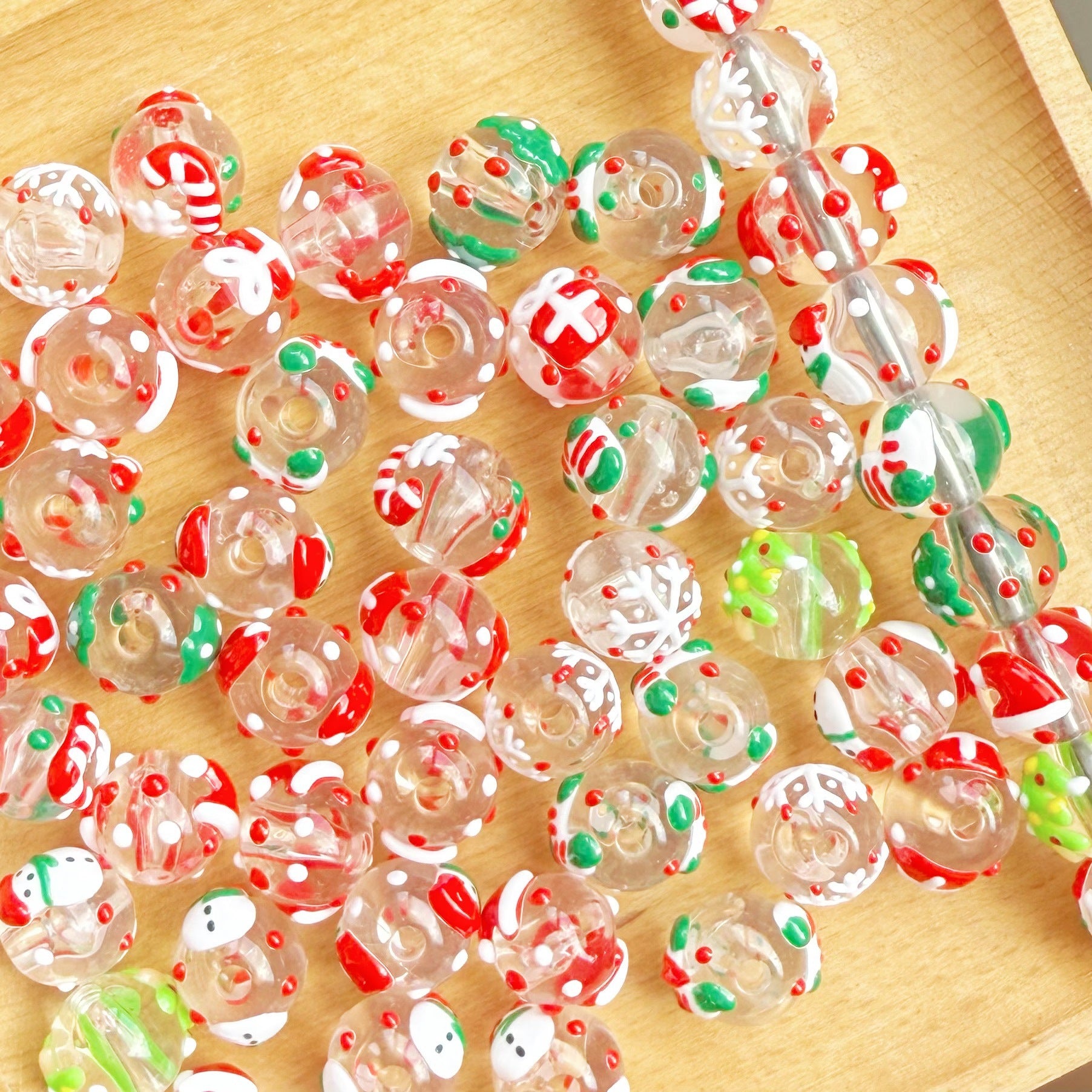 Wholesale 10pcs  Christmas transparent loose beads Acrylic Beads