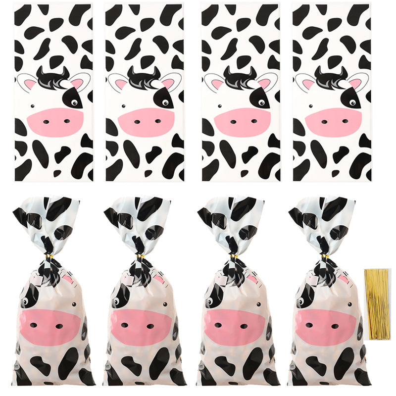 Wholesale Cartoon Cow Print Party Holiday Glass Paper Candy Bag