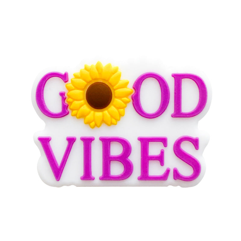 Wholesale 10PCS Good Vibes Silicone Cartoon Beads