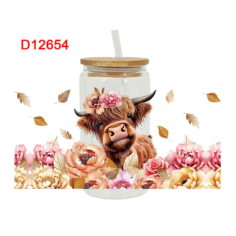 Wholesale Pink Pattern Series 16oz Cup UV DTF Wraps