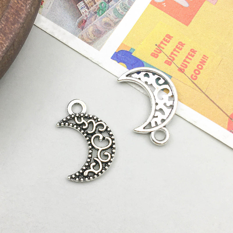 Wholesale Antique Silver Alloy Retro Simulation Star, Moon, Sun DIY Pendant