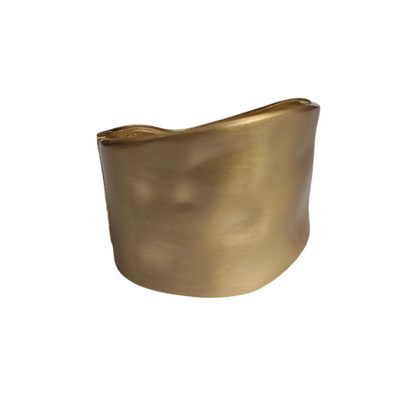 Wholesale Vintage Metal Wide Edge Gold Brushed Bracelet