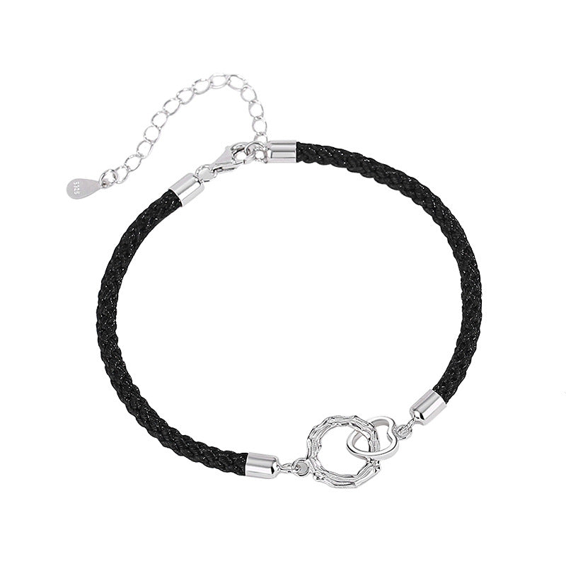 Wholesale Silver couple bracelet thorn and rose bracelet