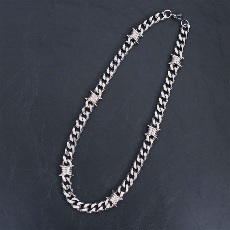 Wholesale Cuban Chain Stainless Steel Punk Knot Titanium Steel Necklace