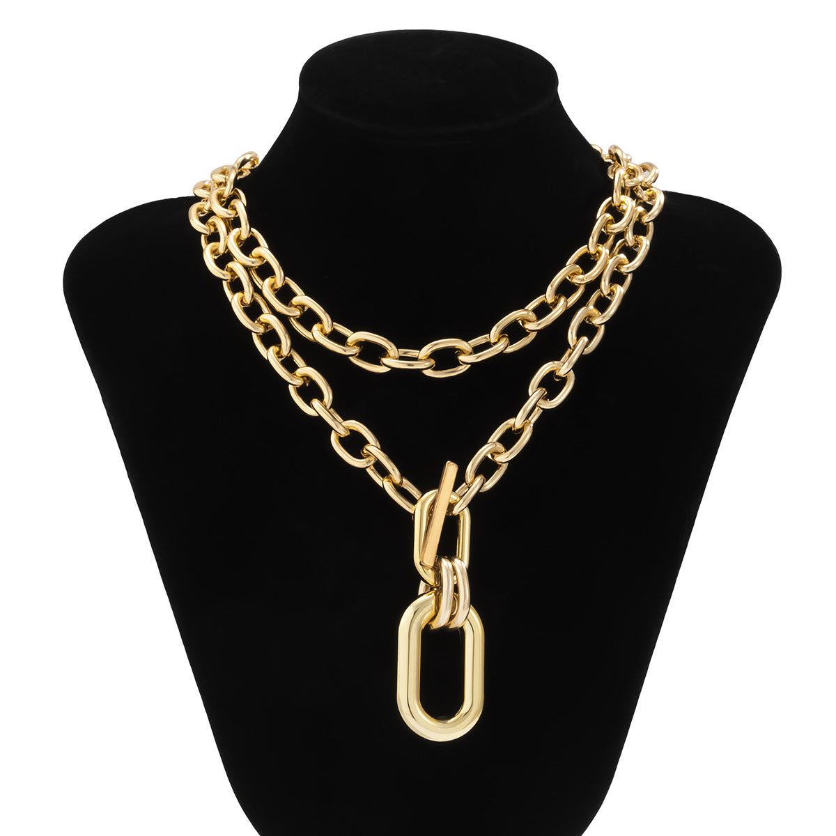Wholesale Cross Chain Multi-layer Punk Alloy Necklaces