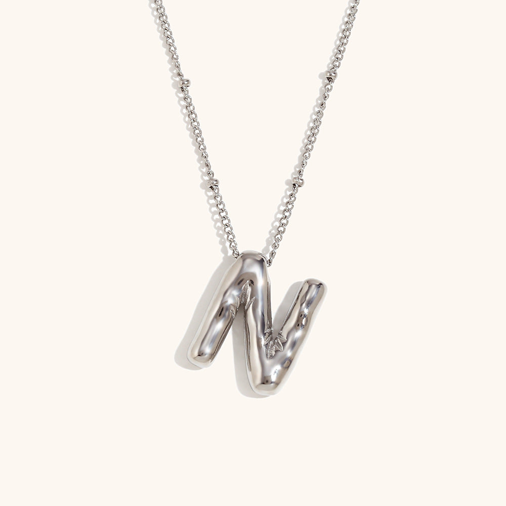 Wholesale Balloon English Stainless Steel Plated 18K Necklace