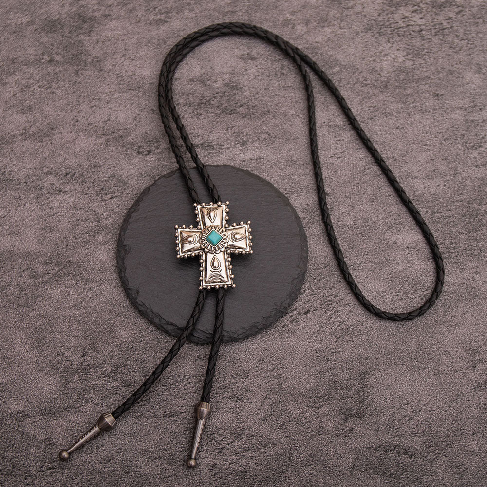 Wholesale  Turquoise Pattern Alloy Accessories Polo Tie Fashion Collar Necklace