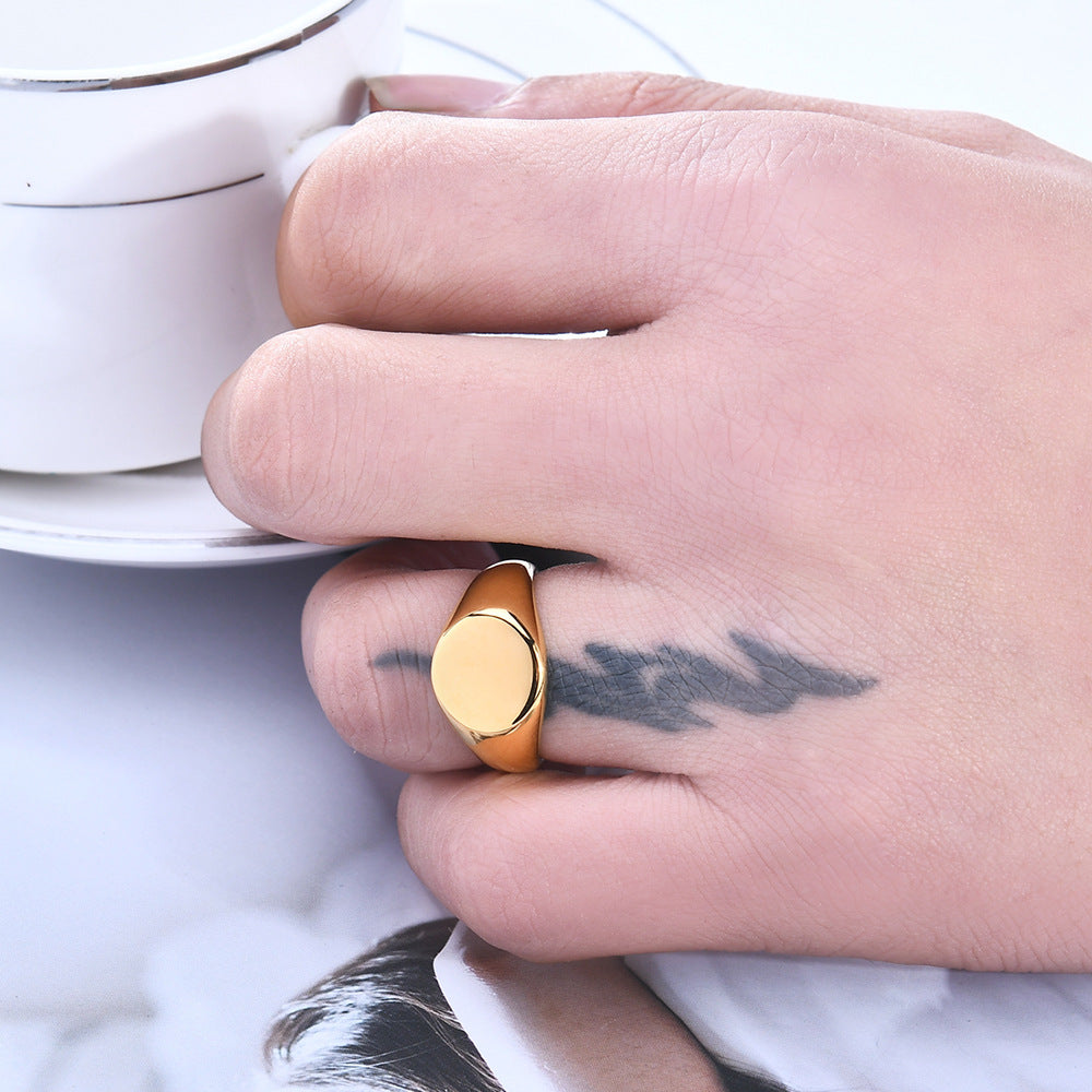 Wholesale Stainless Steel 18K Gold Simple Ring