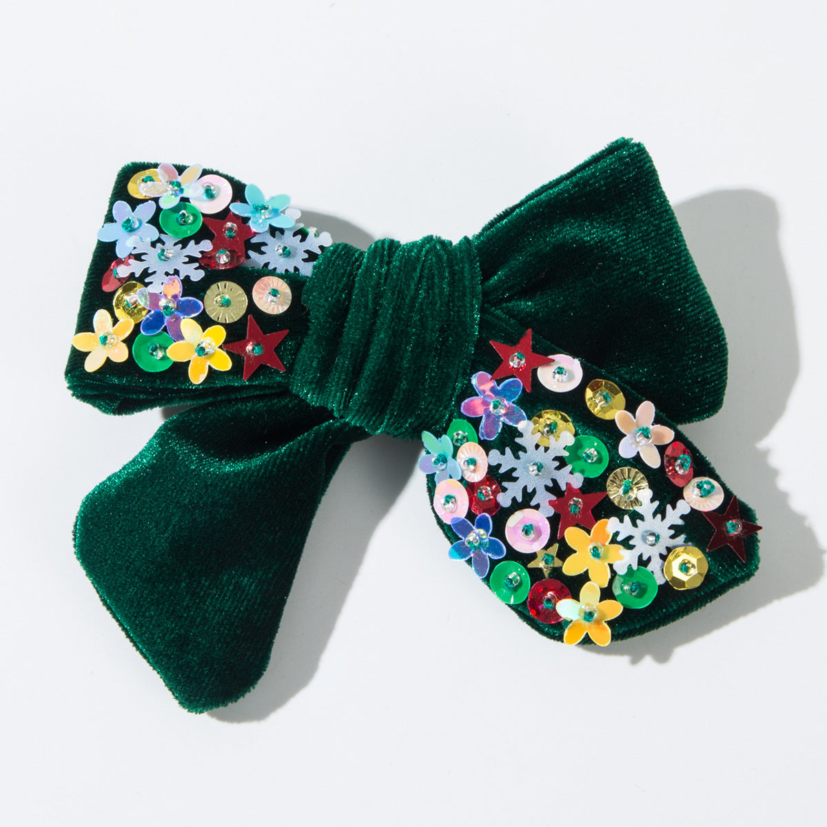 Wholesale Christmas Flannel Bow Spring Clip Hairpin
