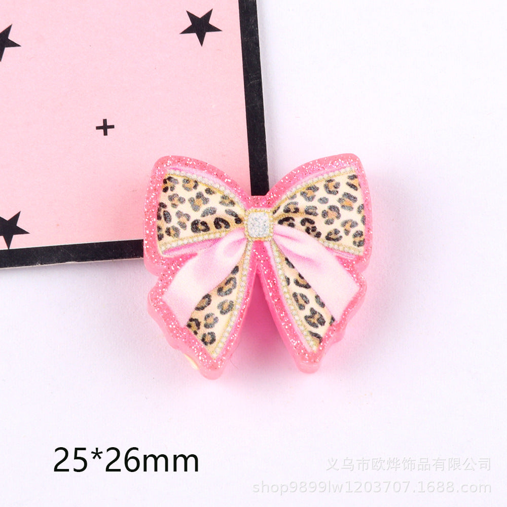 Wholesale 10pcs Straight Hole Medical Bow DIY Acrylic Handmade Beads