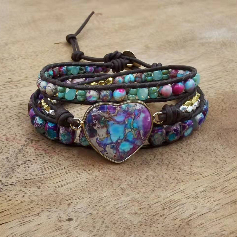 Wholesale Purple Emperor Stone Beaded Bracelet