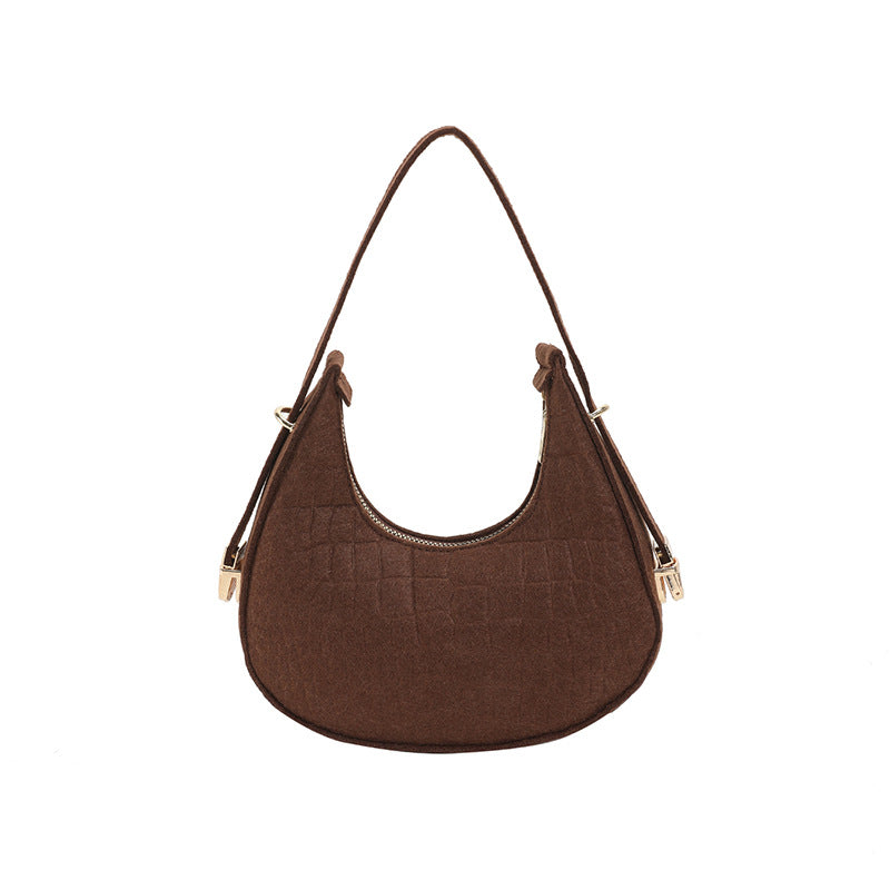 Wholesale Solid Color Plaid Underarm Shoulder Bag Handbag