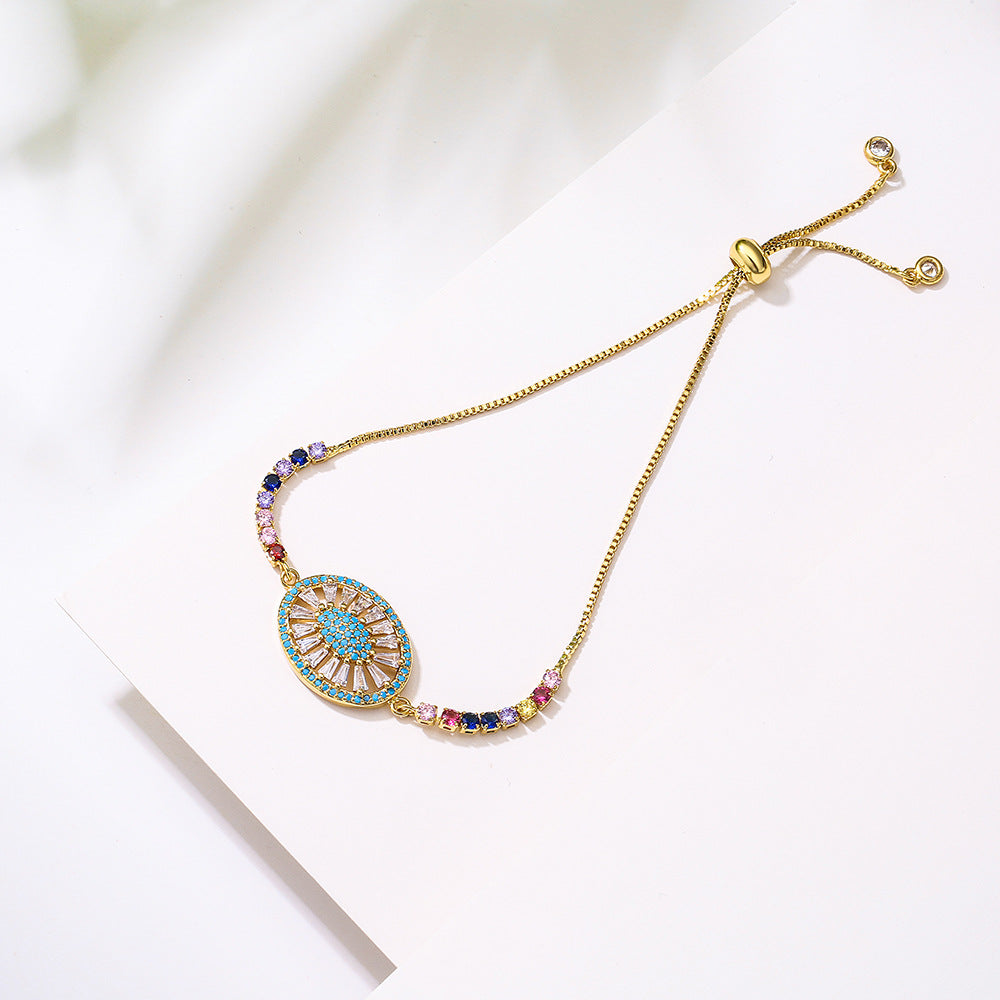 Wholesale Zircon Eye Copper Bracelet
