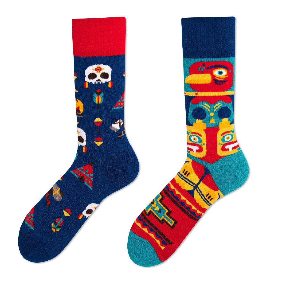 Wholesale 12pcs/pack Skull Mexican Carnival Combed Cotton AB Socks