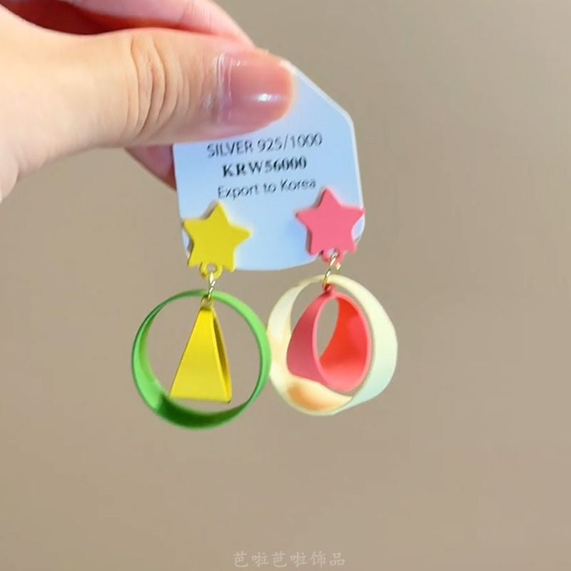 Wholesale Dopamine colorful beaded earrings