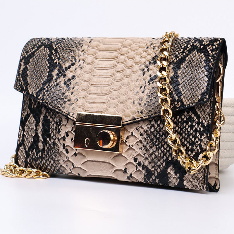 Wholesale One Shoulder Retro Simple Flip Up Serpentine Handbag