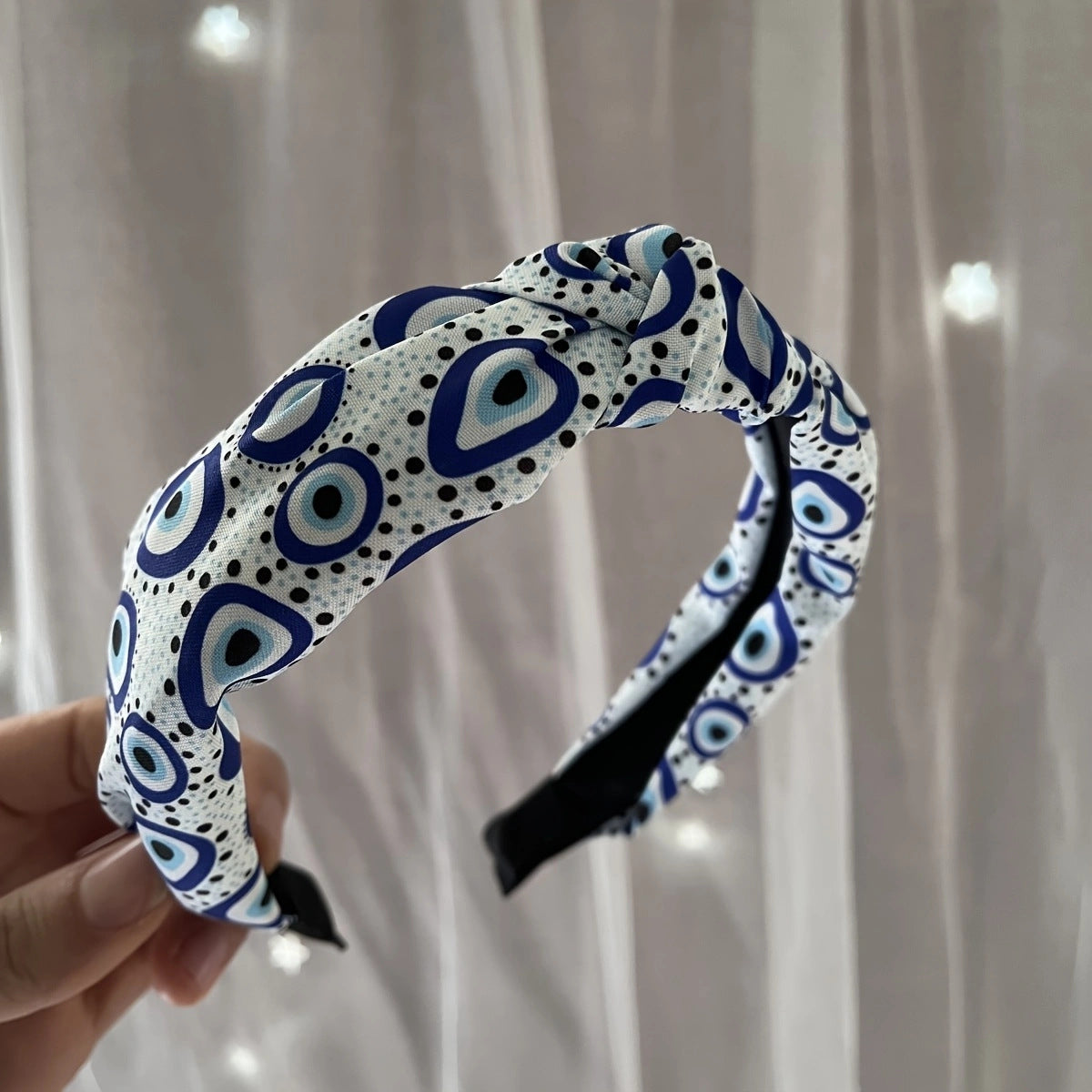 Wholesale Leopard Print Floral Chiffon Cross Elastic Headband