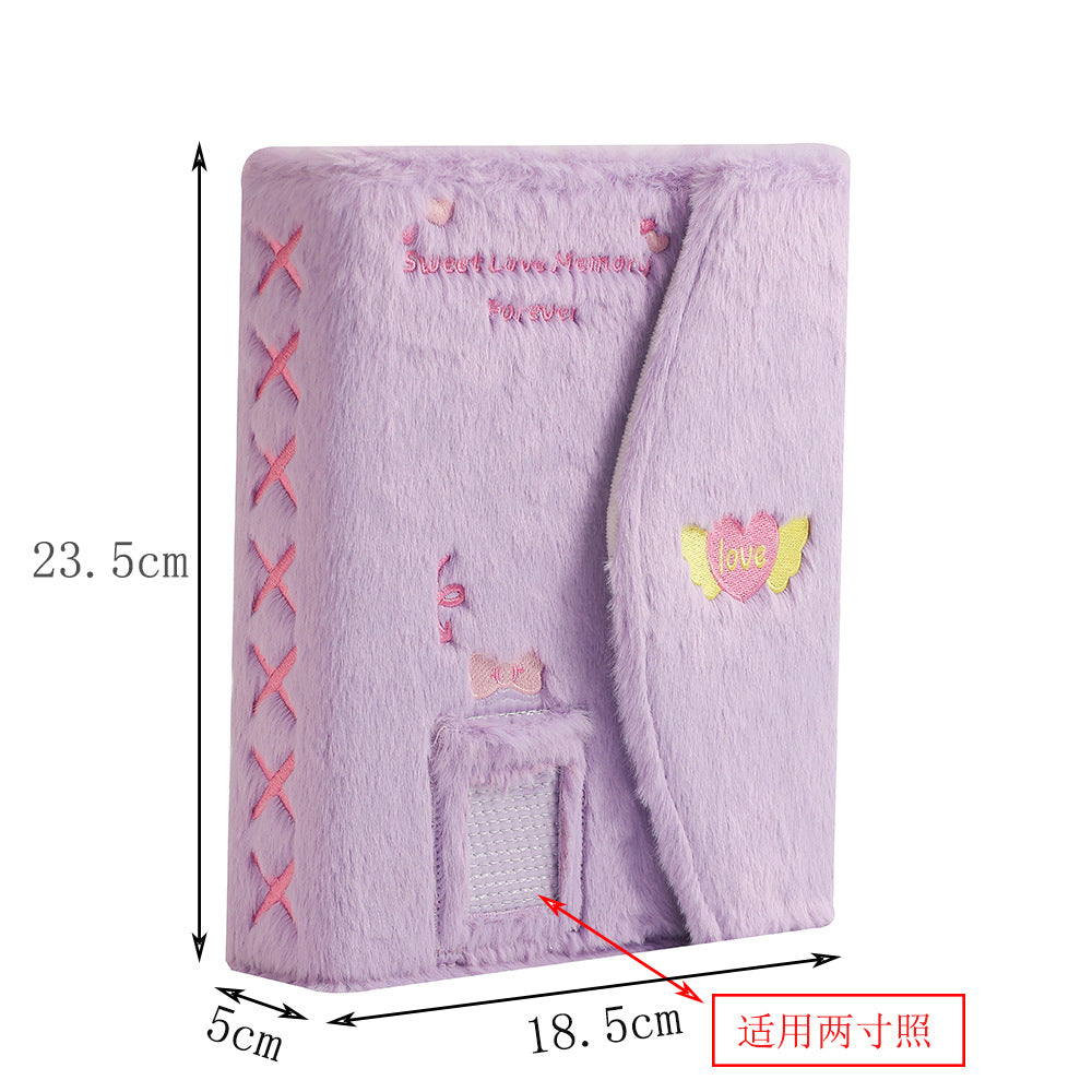 卸売バレンタインデー刺繍毛皮収納アルバム