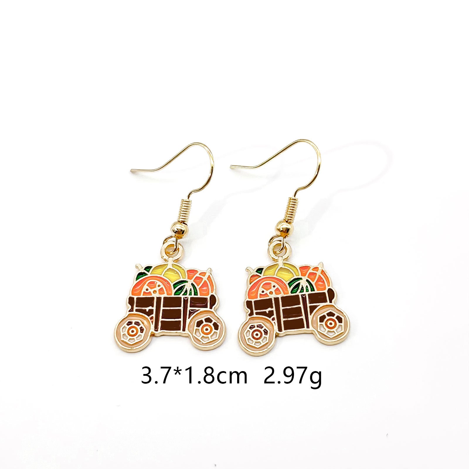 Wholesale Thanksgiving Earrings With Cartoon  Maple Leaf Sunflower Pumpkin Design Zinc Alloy Fall Harvest Jewelry Accessory For Parties